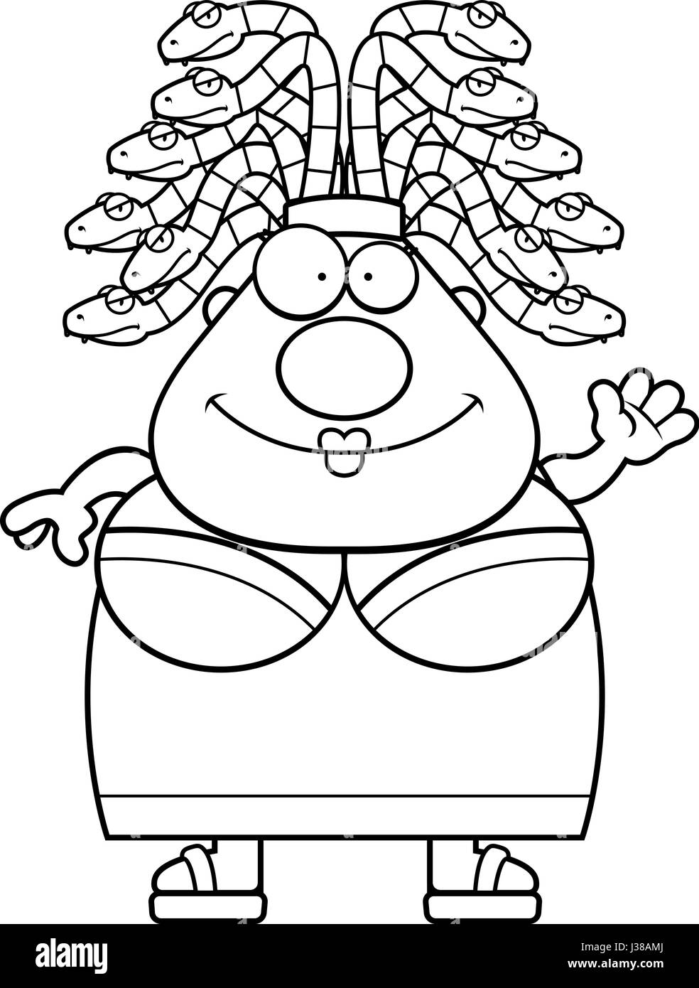 Ein Cartoon-Illustration von Medusa zu winken. Stock Vektor