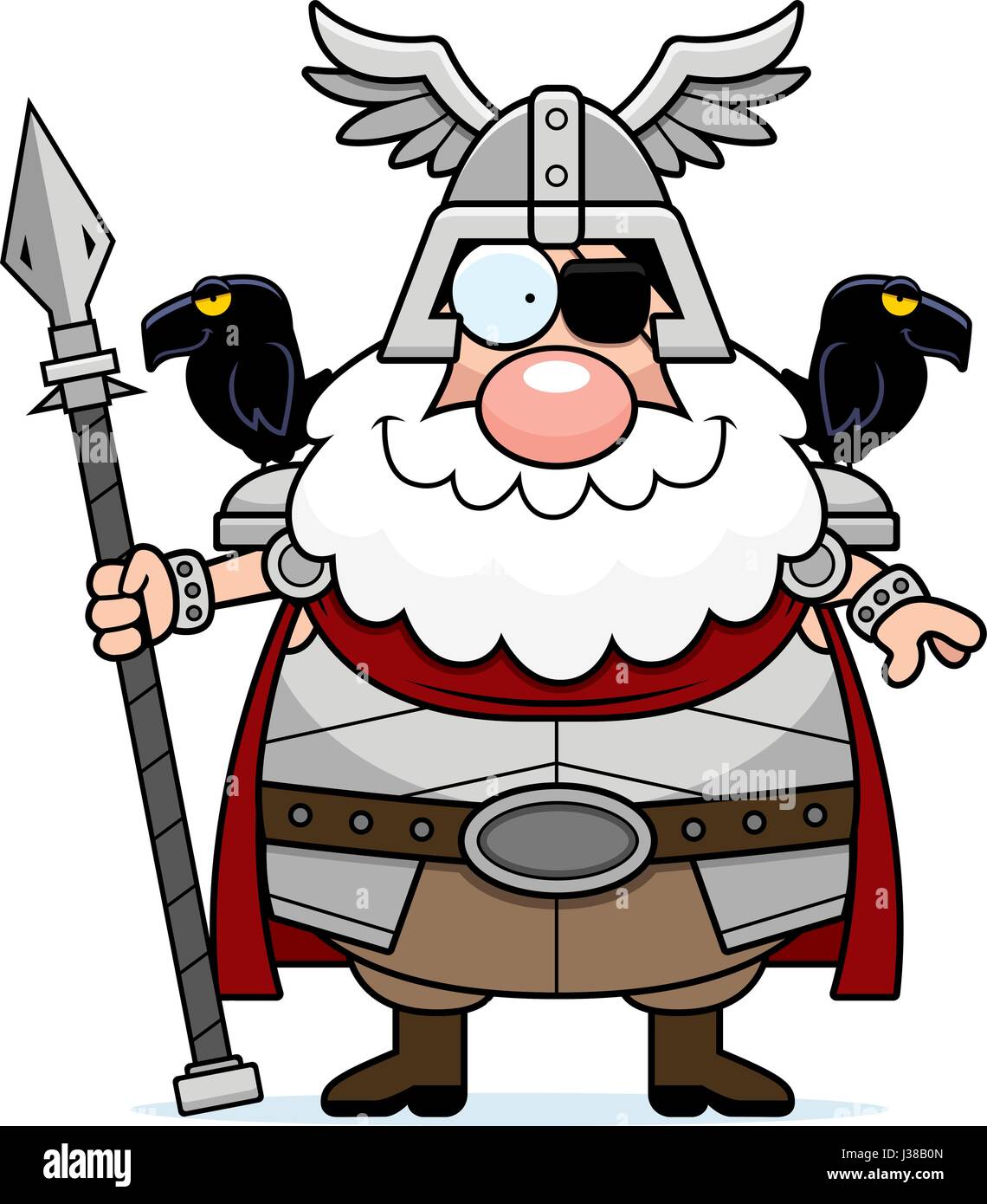 Eine Cartoon-Illustration von Odin suchen glücklich. Stock Vektor