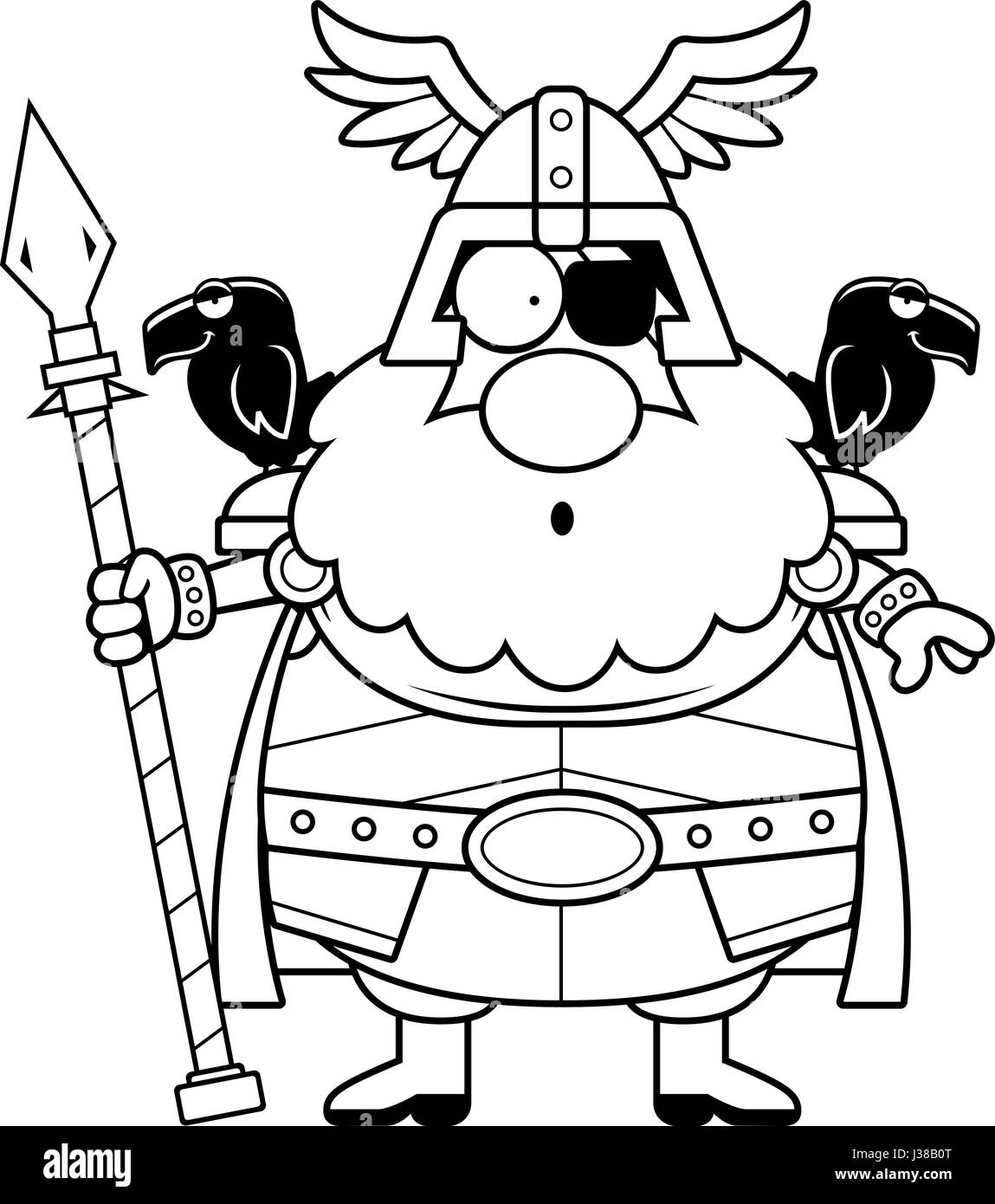 Eine Cartoon-Illustration von Odin schauen überrascht. Stock Vektor