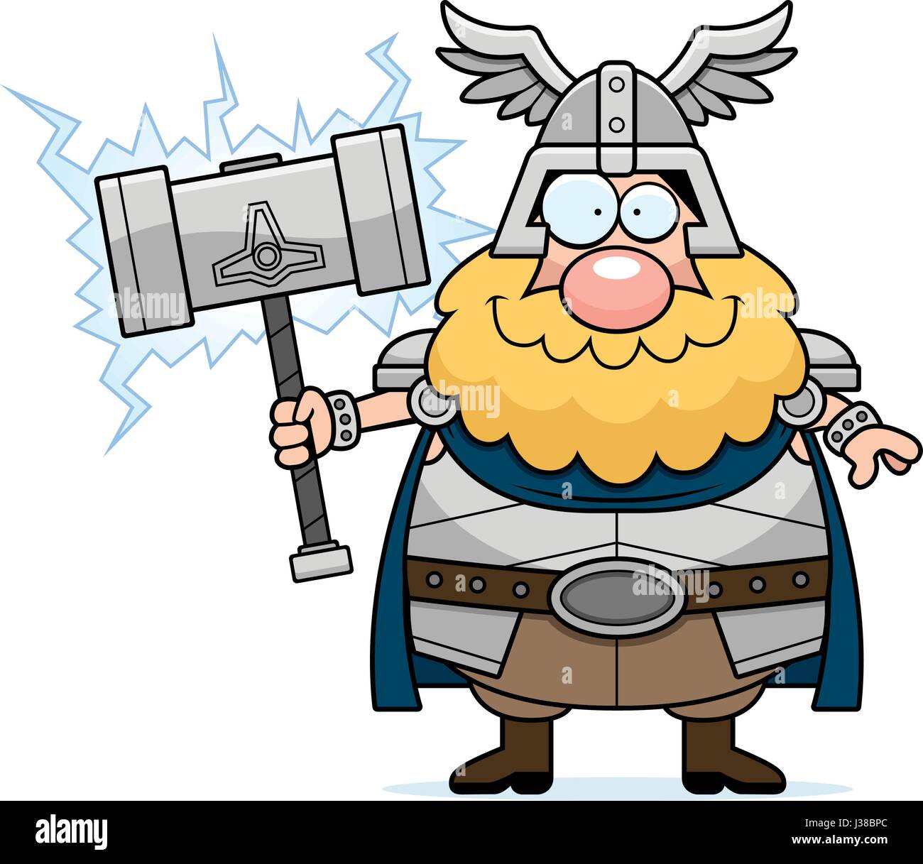 Ein Cartoon-Illustration von Thor suchen glücklich. Stock Vektor