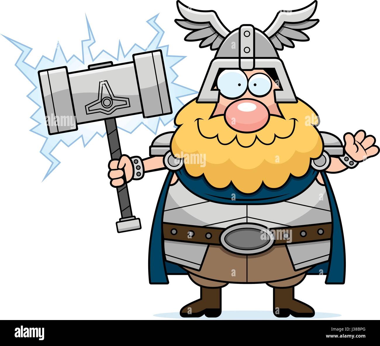 Ein Cartoon-Illustration von Thor winken. Stock Vektor