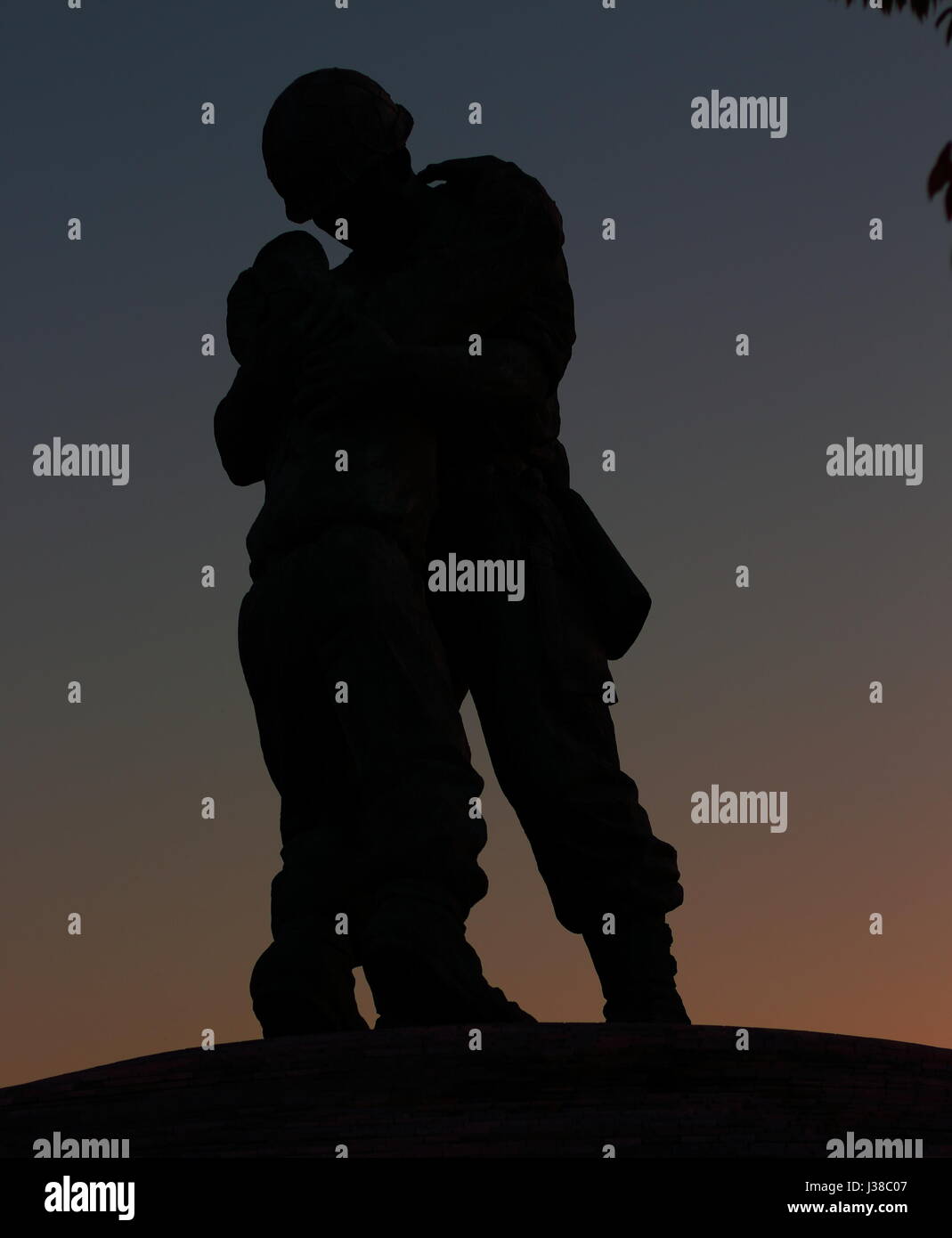 Die Vater-Sohn-Reunion Stockfoto