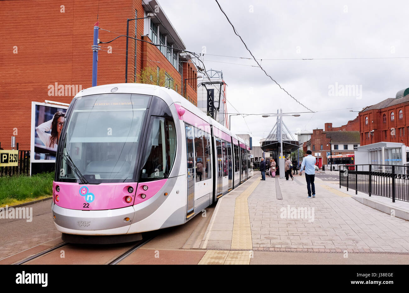 Die öffentliche Straßenbahn in Wolverhampton West Midlands UK Stockfoto