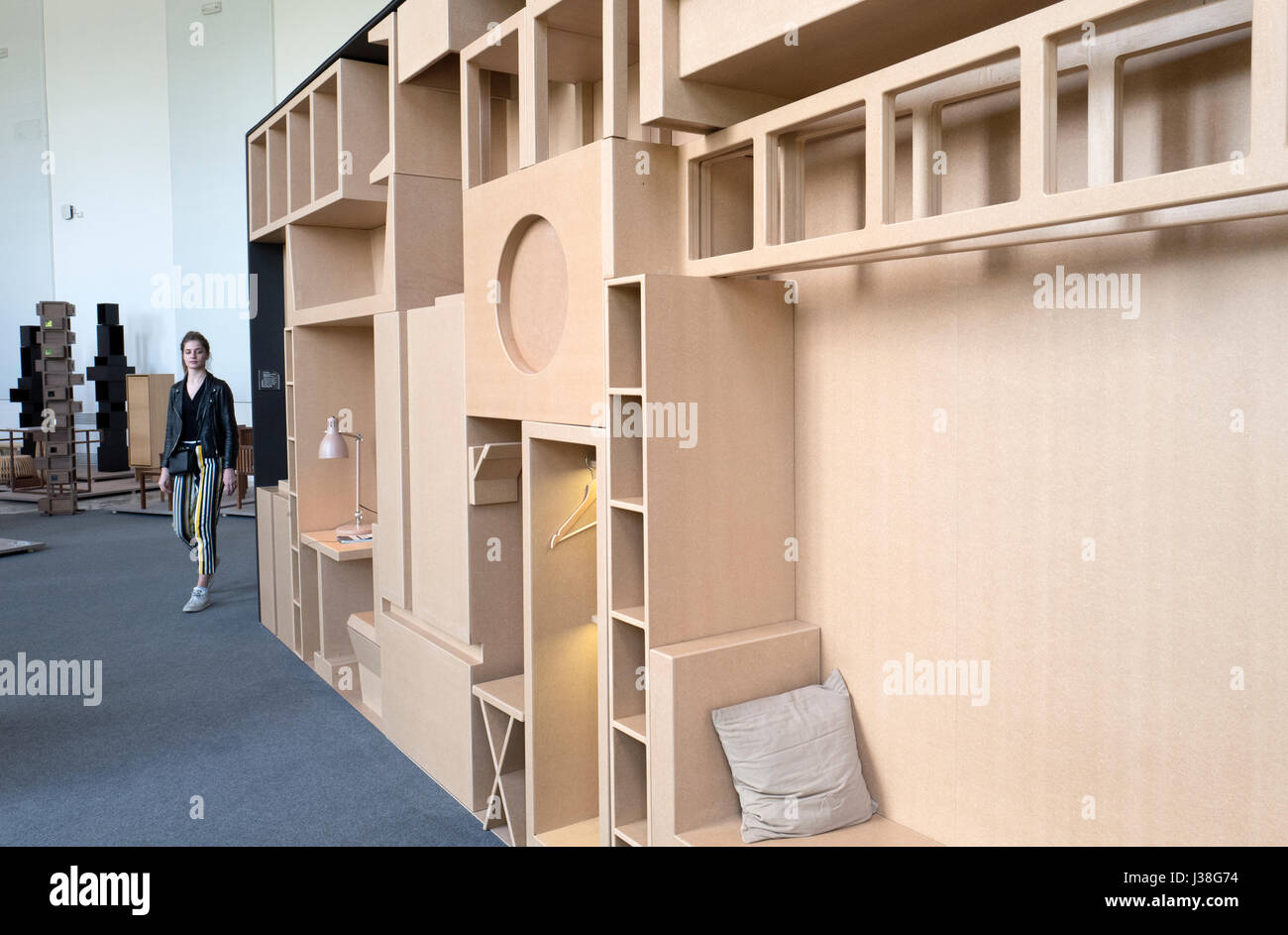 Interior Design angezeigt bei der internationalen Designmesse, Salone del Mobile In Mailand, Italien. Stockfoto