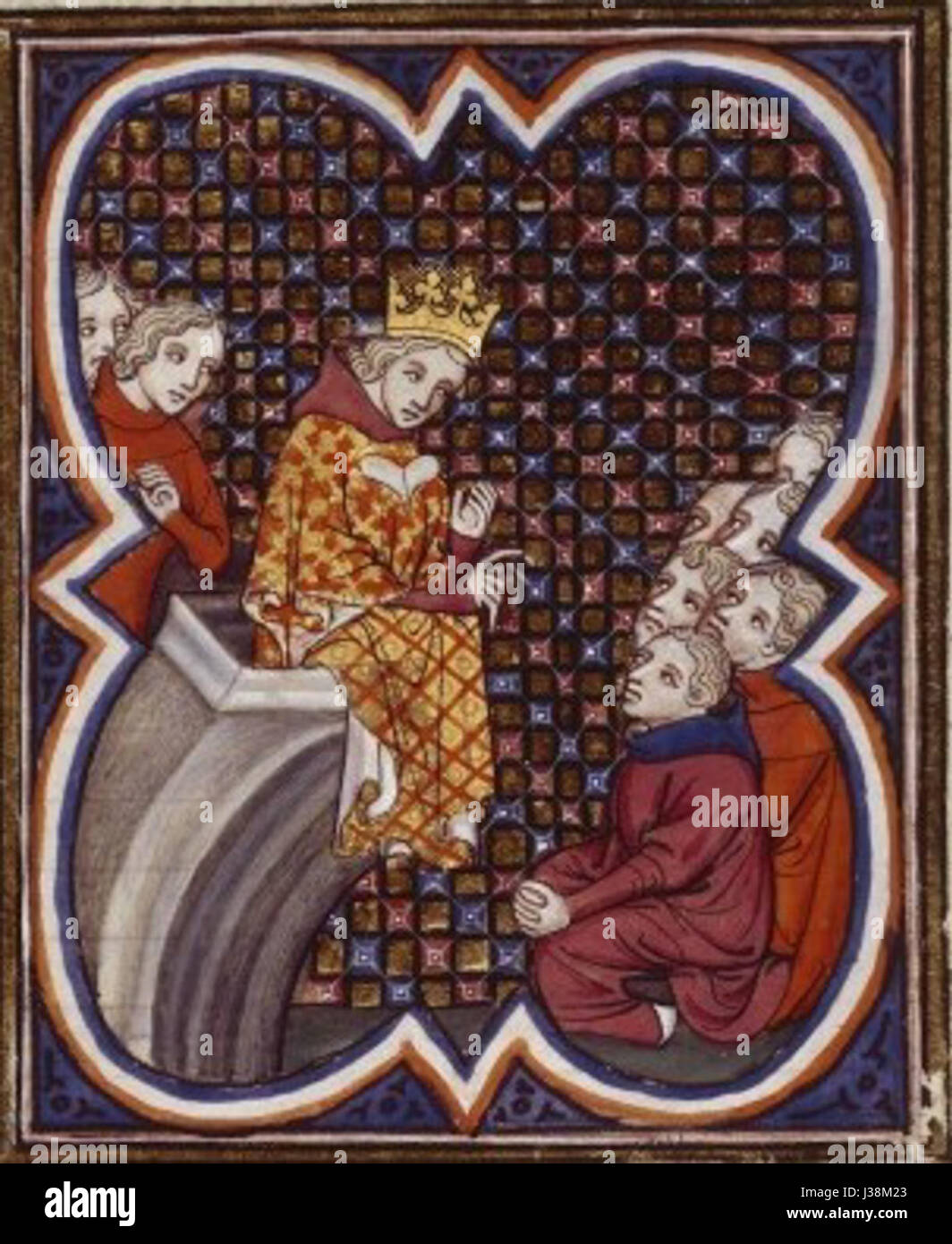 Dieser Titel, übersetzt als *Karl der Böse und die Pariser*, bezieht sich auf historische Ereignisse oder Erzählungen, die Karl den Bösen (König Karl II. Von Navarra) und seine Beziehungen zum Pariser Volk betreffen. Die Arbeit konzentriert sich wahrscheinlich auf die Wechselwirkungen und politischen Spannungen zwischen den beiden. Stockfoto