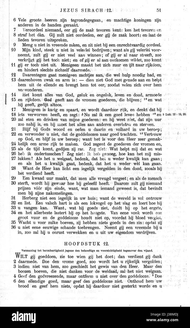 Diese Seite von 'de Apocriefe Boeken' enthält Texte über die Apokryphen, nicht-kanonische biblische Schriften mit historischer und theologischer Bedeutung. Stockfoto