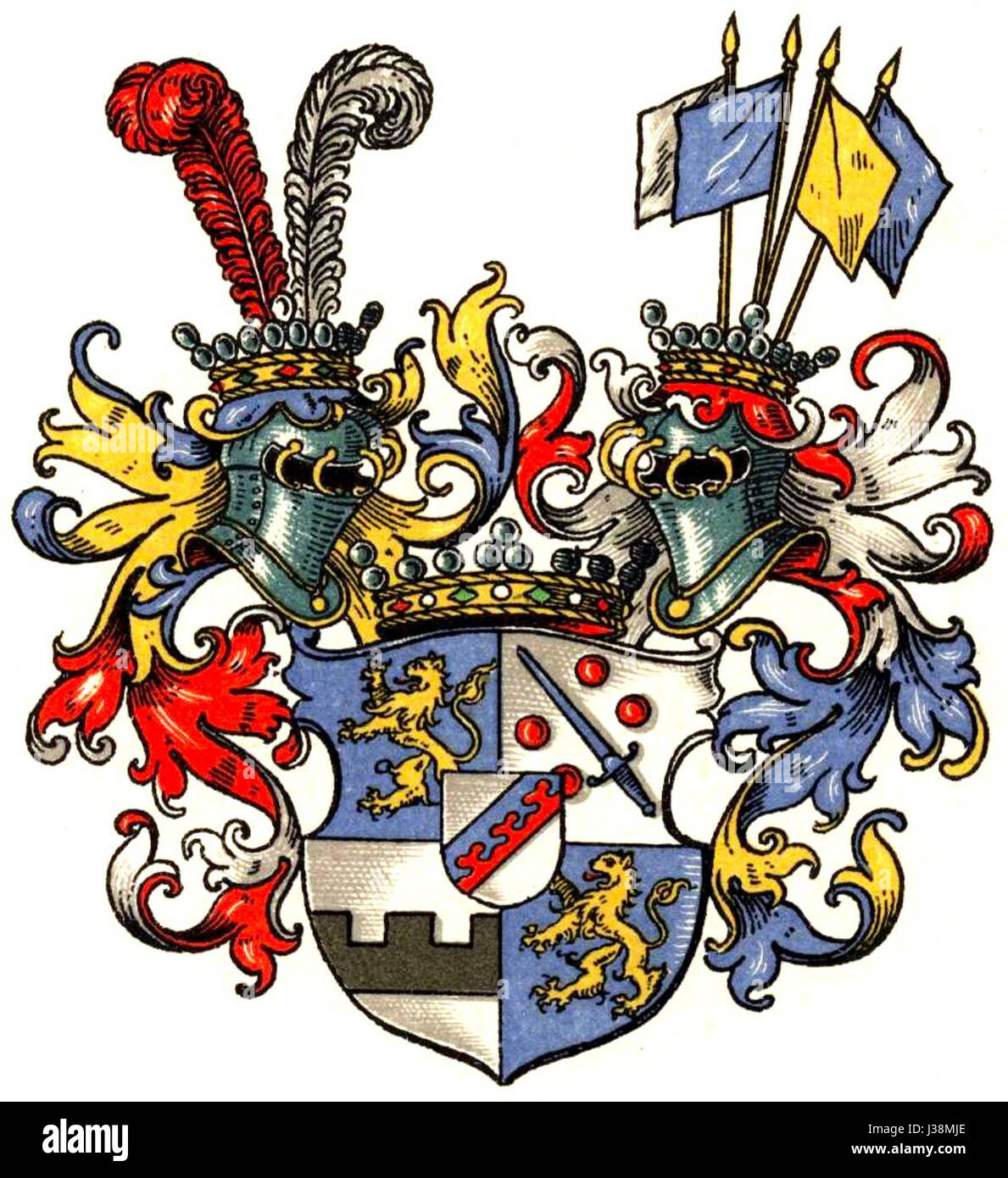 Delwig Wappen ist ein Wappenwappen, das möglicherweise mit der Familie Delwig in Verbindung gebracht wird und ein Wappen oder Familienwappen von historischer Bedeutung darstellt. Stockfoto