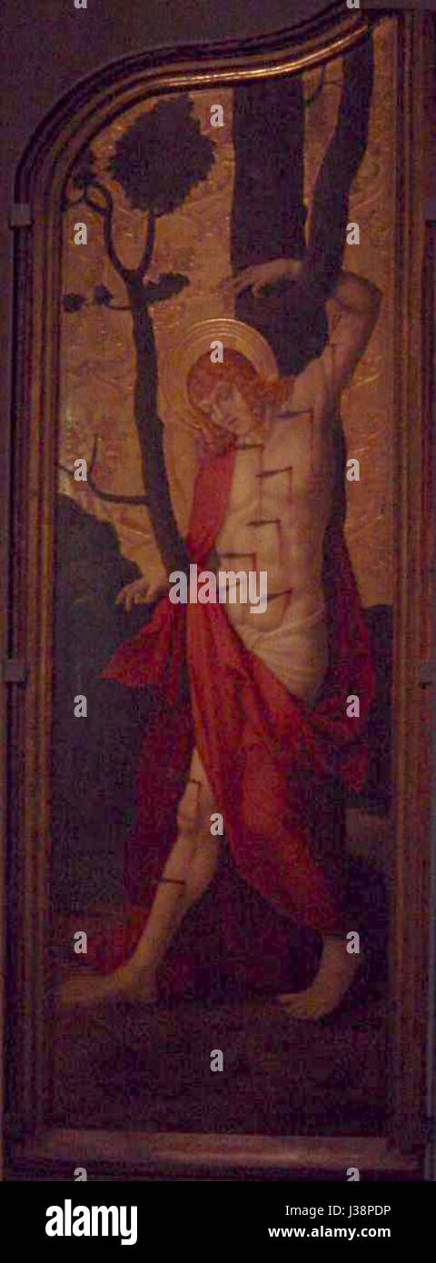 Das Kloster St. Agnes von Böhmen ist eine historische religiöse Stätte, die wahrscheinlich mit einem bestimmten Ereignis oder Individuum verbunden ist. Der heilige Sebastian ist eine prominente Figur, die oft in der religiösen Kunst dargestellt wird, insbesondere in Bezug auf das Martyrium. Stockfoto