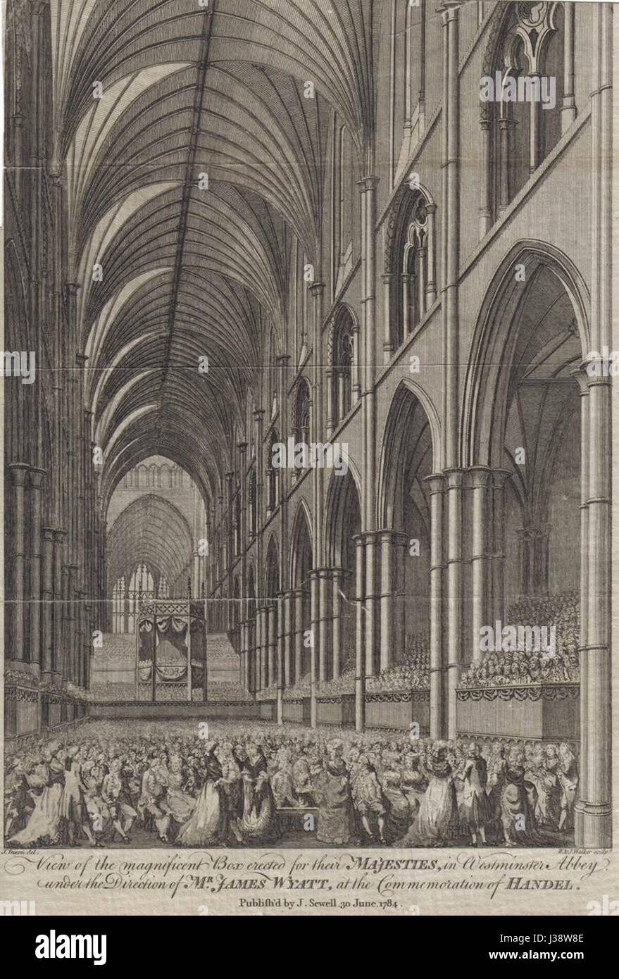 Zum Gedenken an Georg Friedrich Händel 1784 Stockfoto