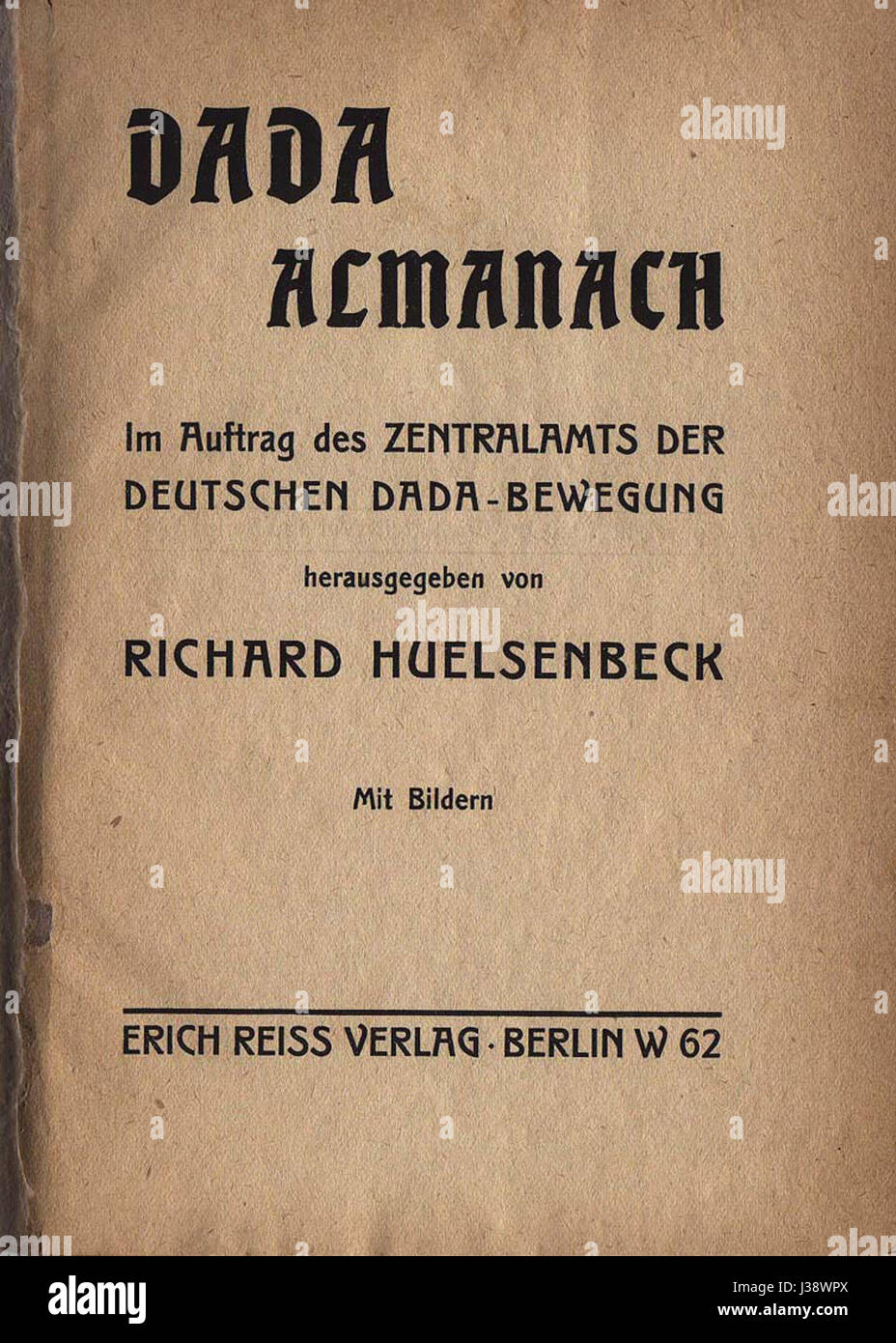 Dada Almanach 1920 Titel Stockfoto