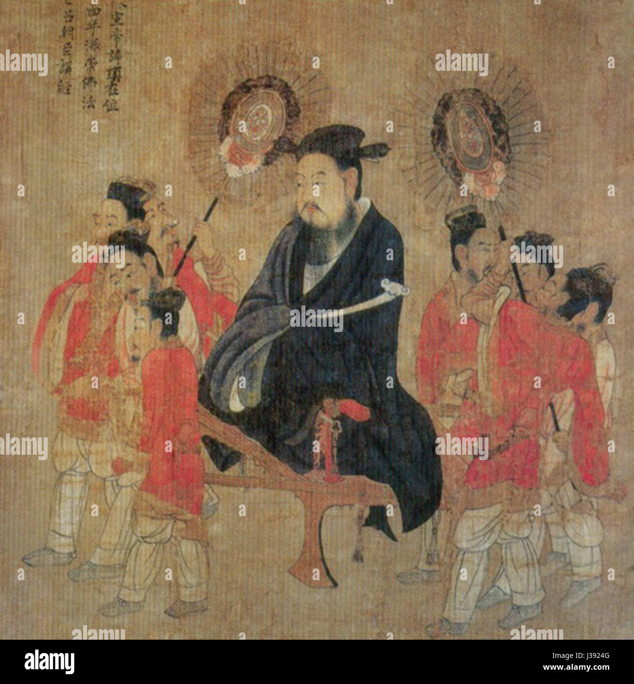 Chen Xuandi Tang war ein bekannter chinesischer Künstler, der für seine Beiträge zur traditionellen chinesischen Kunst, insbesondere zur Landschaftsmalerei, bekannt war. Seine Arbeit spiegelt klassische chinesische ästhetische Prinzipien wider, wobei er den Schwerpunkt auf natürlicher Schönheit und Harmonie legt. Stockfoto