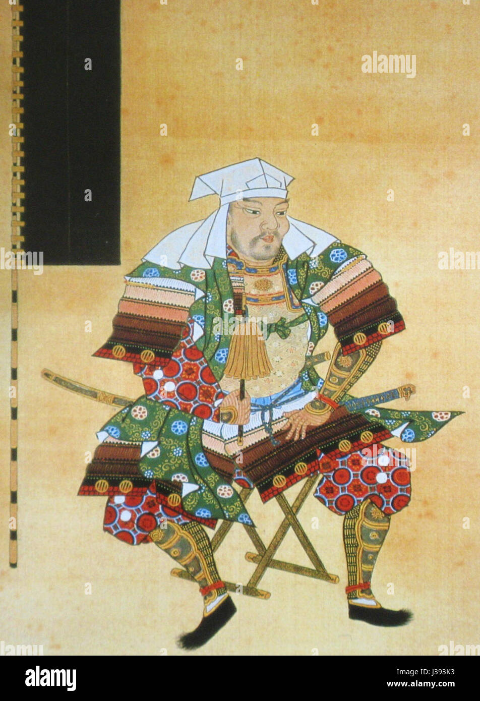 Date Terumune war ein prominenter Samurai und Daimyo im Japan des 16. Jahrhunderts. Er spielte eine Schlüsselrolle in der Sengoku-Zeit, leitete den Date-Clan und etablierte eine starke politische Präsenz in der Region Tohoku. Stockfoto