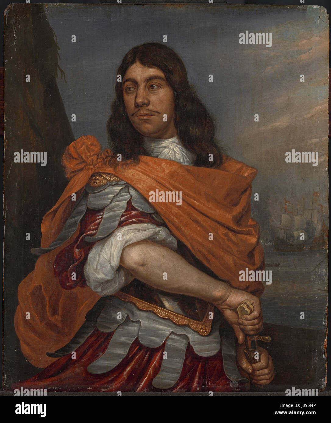 Cornelis Tromp (1629–91) war ein niederländischer Admiral. Dieses Porträt in römischer Tracht veranschaulicht seine Rolle als Vizekönig Admiral. Sie spiegelt die Pracht der Militärführer im 17. Jahrhundert wider. Stockfoto