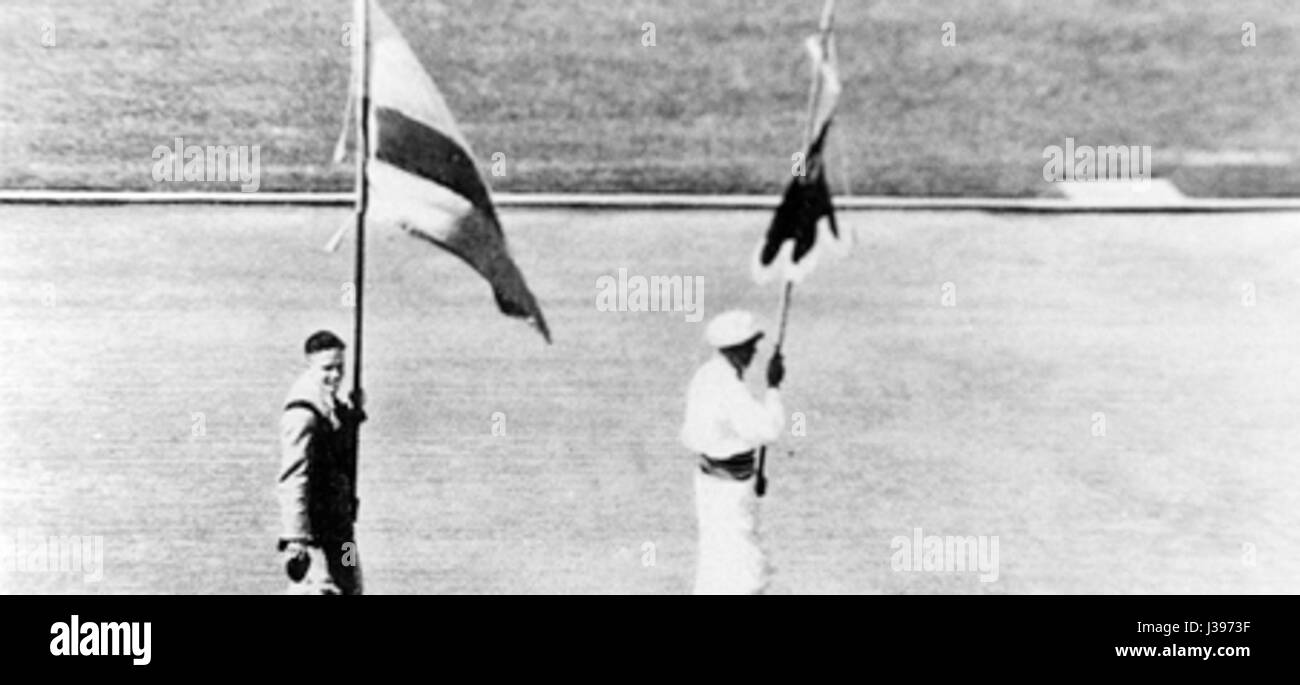 Die Sommerspiele 1932, auch bekannt als die Olympischen Spiele in Los Angeles, kennzeichneten die Teilnahme Kolumbiens an der internationalen Sportveranstaltung und stellten ihre Athleten in mehreren Wettbewerben vor. Stockfoto