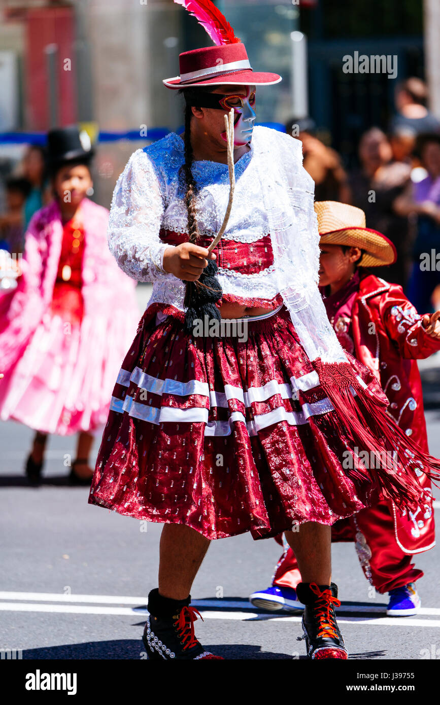 Bolivianische Karneval Parade. Madrid, Spanien, Europa Stockfoto