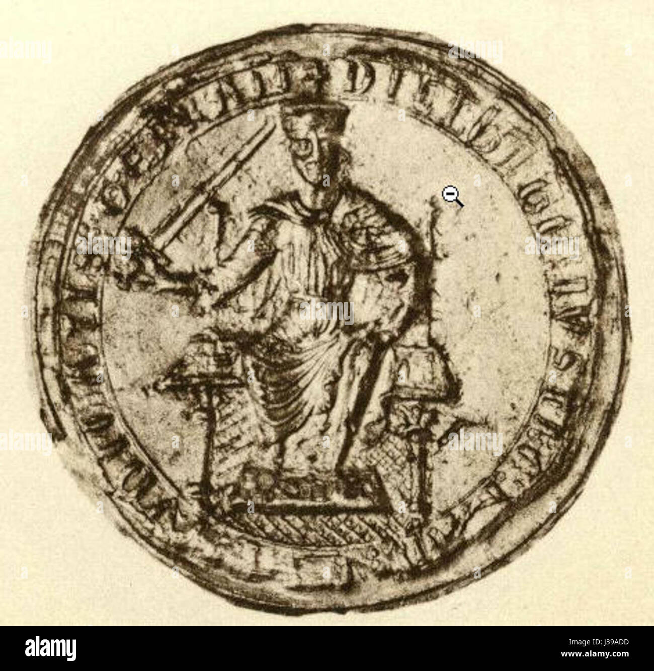 Konrad IV. Von Deutschland war ein mittelalterlicher König von Deutschland aus dem Hause Hohenstaufen. Seine Herrschaft dauerte von 1250 bis 1254, und sein Tod bedeutete das Ende der Herrschaft der Hohenstaufer über Deutschland. Er war auch König von Jerusalem während seiner kurzen Regierungszeit. Stockfoto