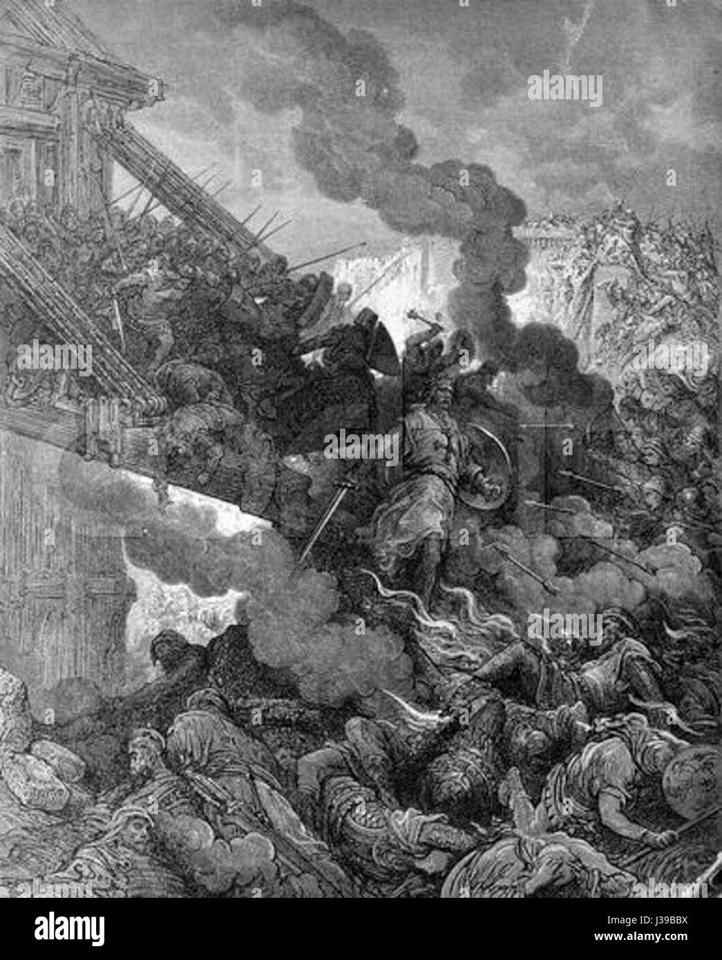 Ein historischer Überblick über die Kreuzzüge, eine Reihe religiöser Kriege zwischen Christen und Muslimen im Mittelalter. Stockfoto