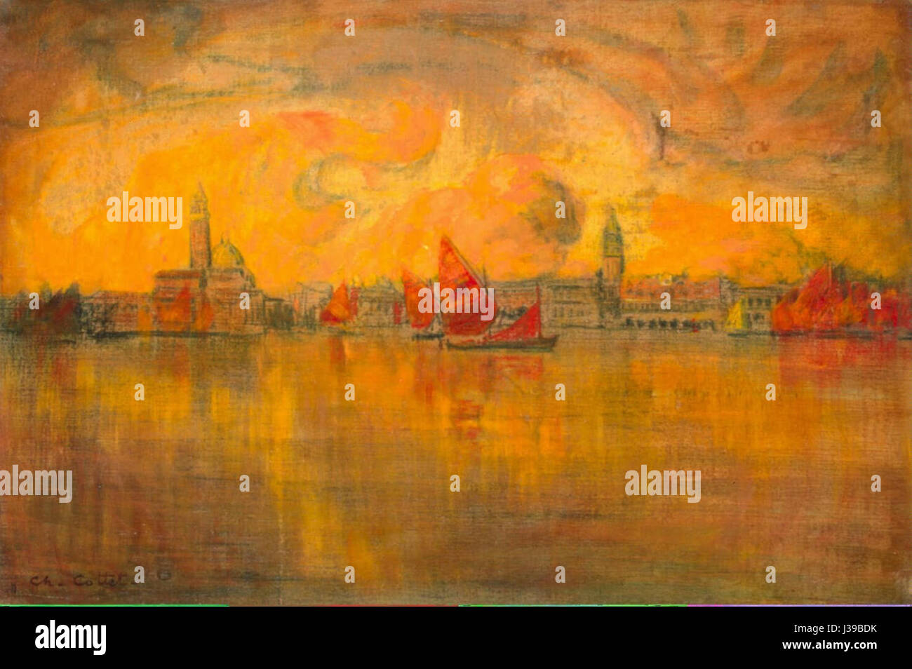 Cottet Charles Blick auf Venedig vom Meer entfernt Stockfoto