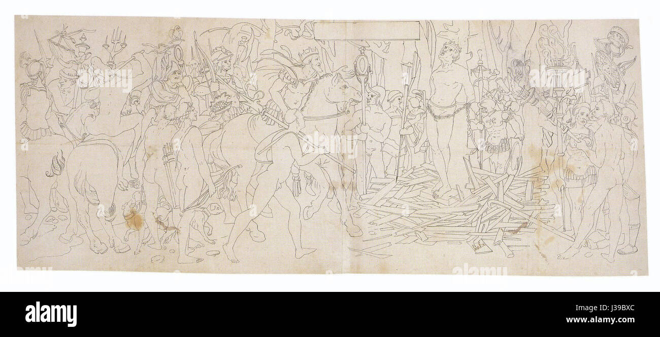 Krösus auf dem Scheiterhaufen, nach Hans Holbein dem jüngeren Stockfoto