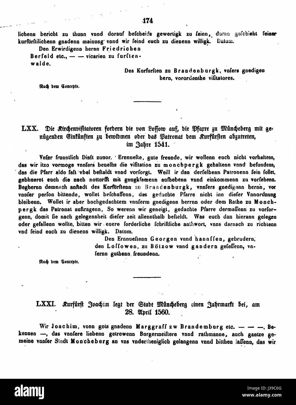 Dieses historische Dokument mit dem Titel „DE CDB 1 20 174“ enthält Verwaltungs- oder Rechtsakten, wahrscheinlich aus dem 18. Jahrhundert. Sie bietet Einblicke in bürokratische Praktiken und Governance während des Zeitraums. Stockfoto