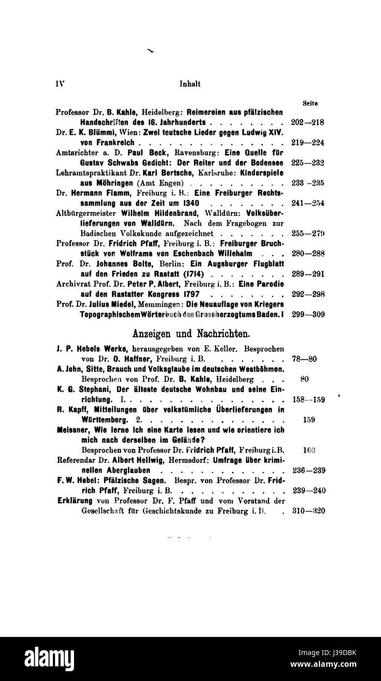 „De Alemannia XXXIV 008“ ist wahrscheinlich ein Verweis auf ein Dokument oder eine Publikation, die möglicherweise mit den Alemannen, einem alten germanischen Stamm oder einem historischen Archiv in Verbindung steht. Stockfoto