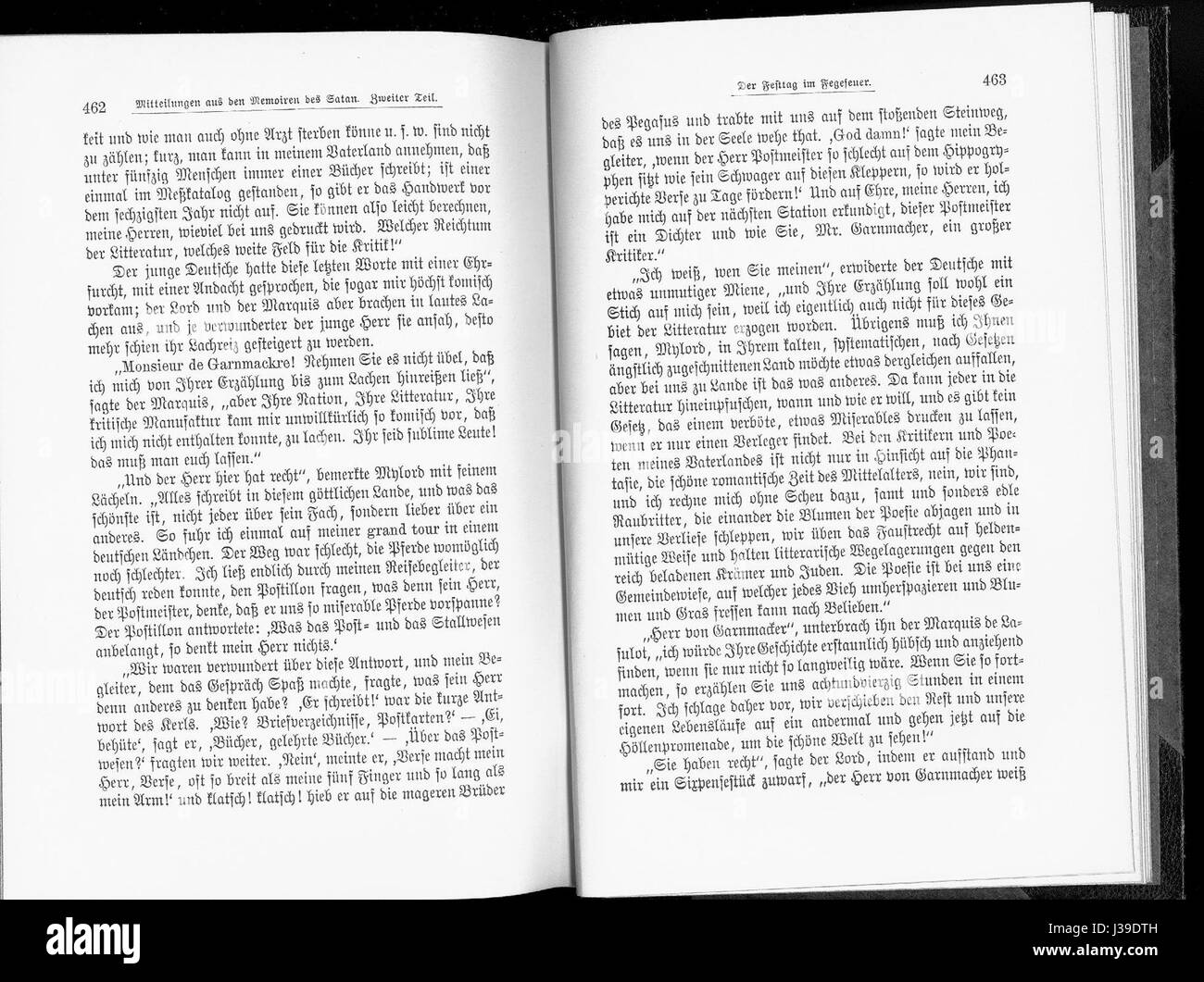 Es handelt sich dabei um einen Verweis auf ein spezifisches Werk von Wilhelm Hauff, einem deutschen Autor, der für seine Beiträge zur deutschen Literatur bekannt ist. Das Buch scheint Teil einer größeren Sammlung oder Serie zu sein. Stockfoto