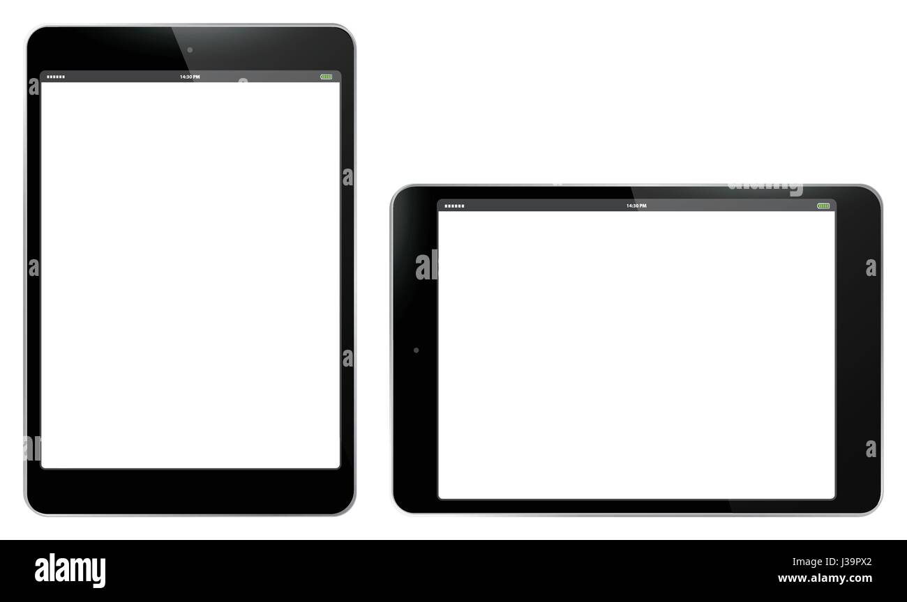 Tablet PC vertikale und horizontale Vektor-Illustration. Stock Vektor