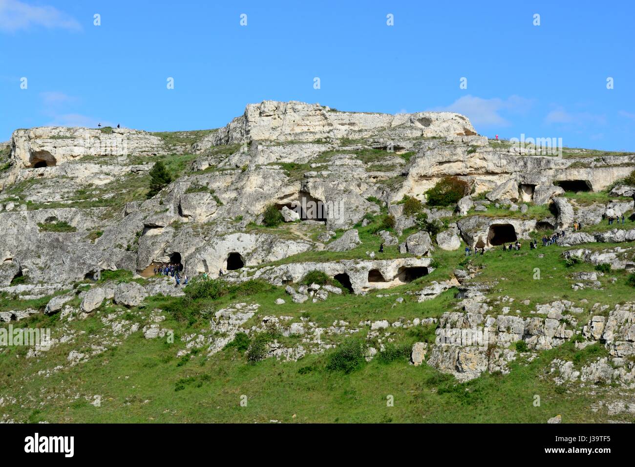 Die Sassi und dem Park der Karstschluchten Kirchen von Matera Murgia plateau Basilikata-Italien Stockfoto