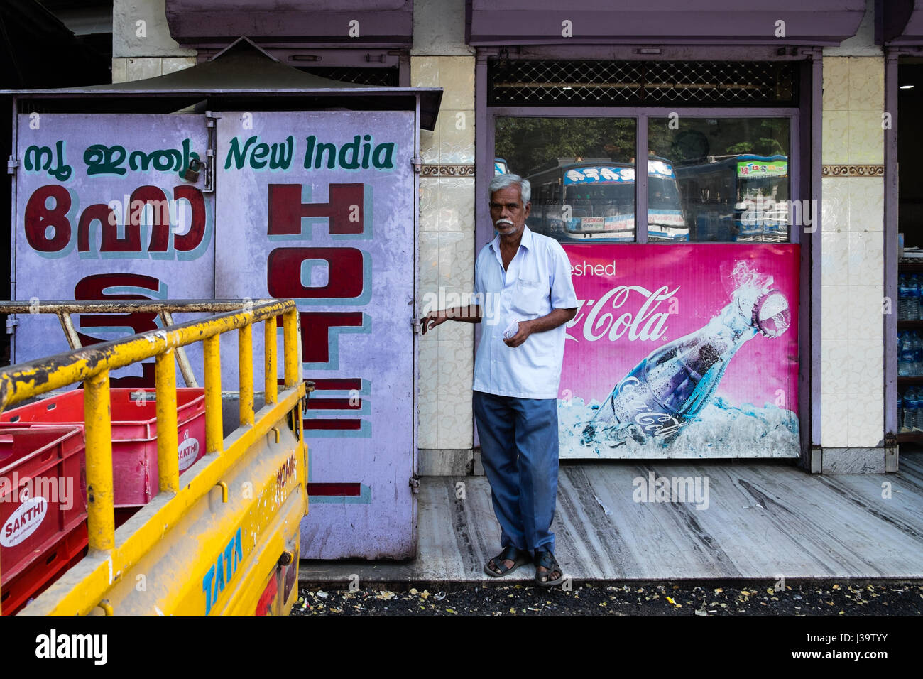 Porträt eines Mannes auf den Straßen von Cochin Stockfoto