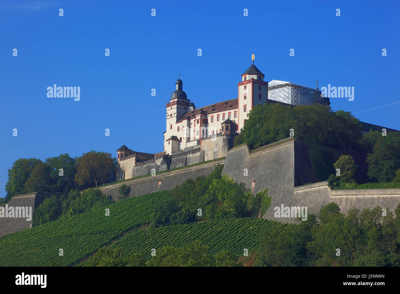 Sterben Sie Deutschland, Unterfranken, Stadt Wuerzburg, Festung Marienberg Stockfoto