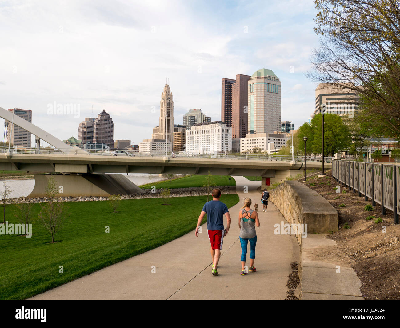 Scioto Greenway in der Nähe von Bicentennial Park zu senken. Columbus, Ohio. Stockfoto