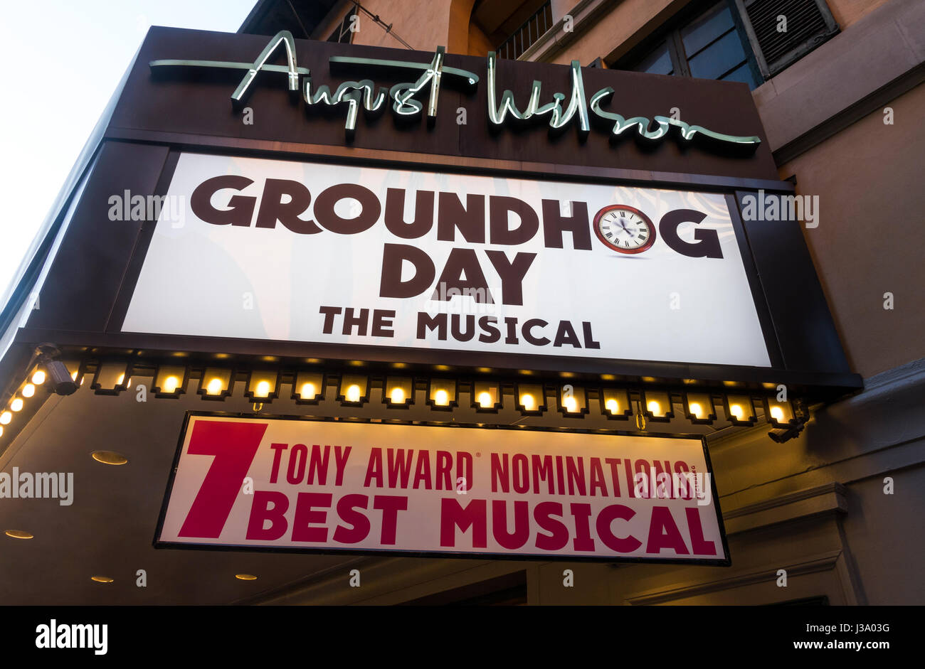 Groundhog Day im August Wilson Theatre am Broadway Musical Stockfoto