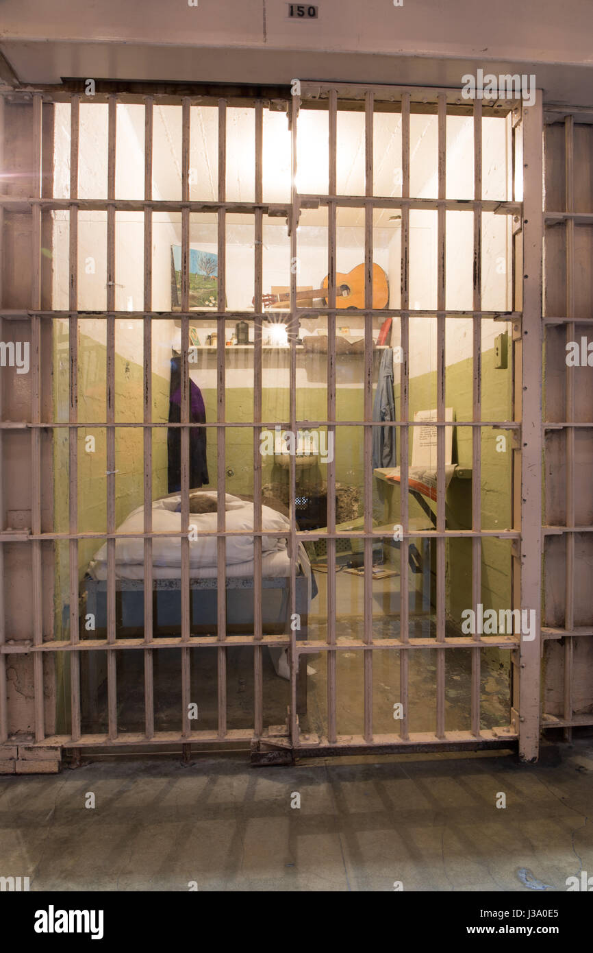 San Francisco, California, Vereinigte Staaten von Amerika - 30. April 2017: Gefangenen Zelle von Alcatraz Gefängnis Alcatraz Island. Stockfoto