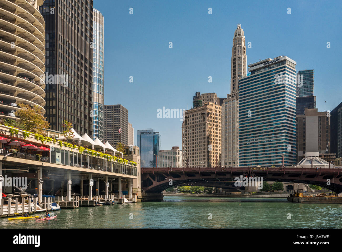 Architekturführung Riverboat am Chicago River USA Stockfoto