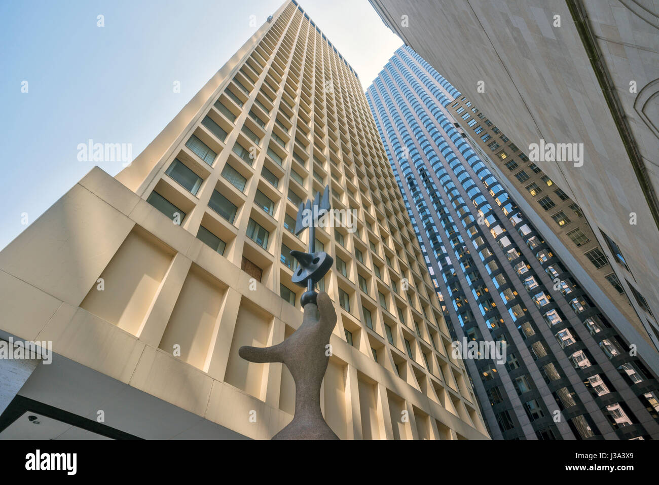 Sonne, Mond und Sterne Skulptur von Joan Miró in Braunschweig Plaza, Chicago USA Stockfoto