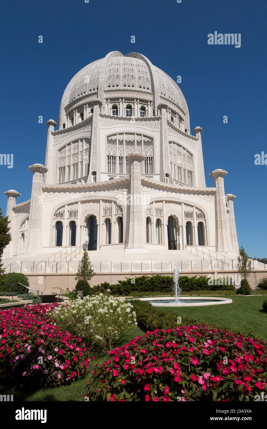 Bahai-Tempel an Wilmet Illinois Stockfoto
