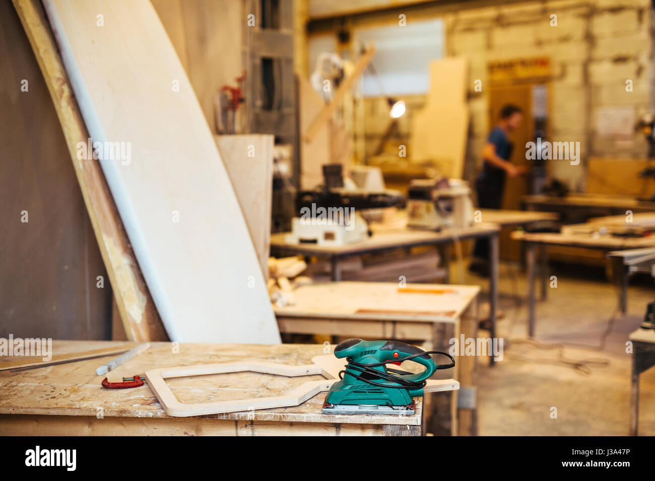 Holzmöbel-Workshop Stockfoto