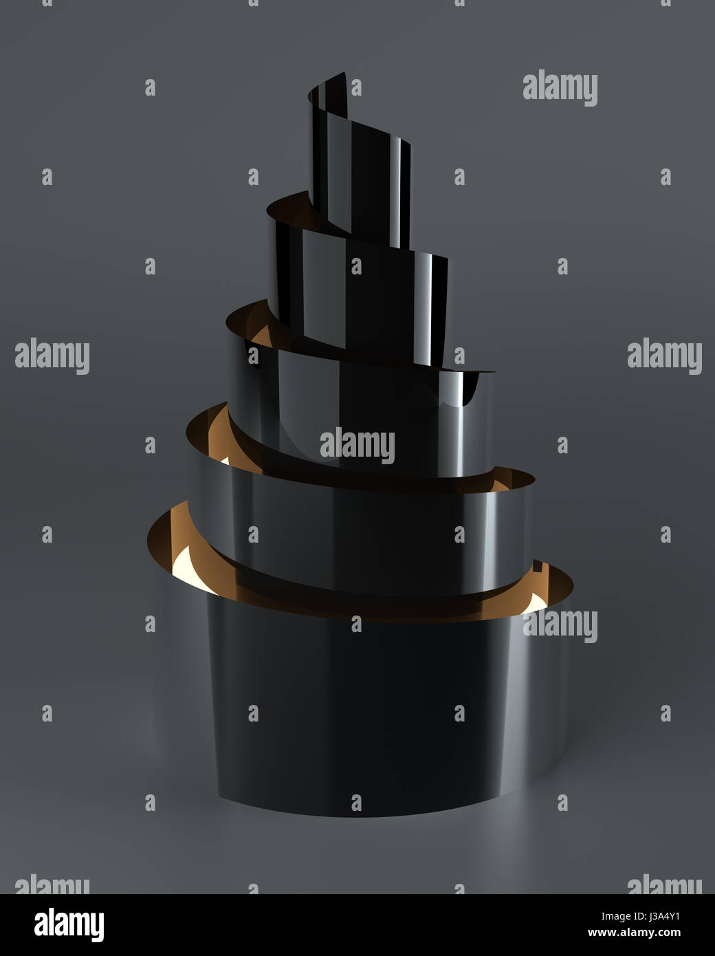 Abstrakte leere beleuchtete Licht Architekturobjekt, 3D-Rendering Stockfoto