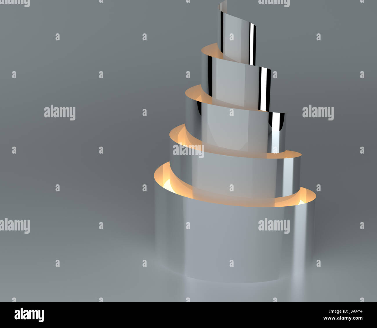 Abstrakte leere beleuchtete Licht Architekturobjekt, 3D-Rendering Stockfoto