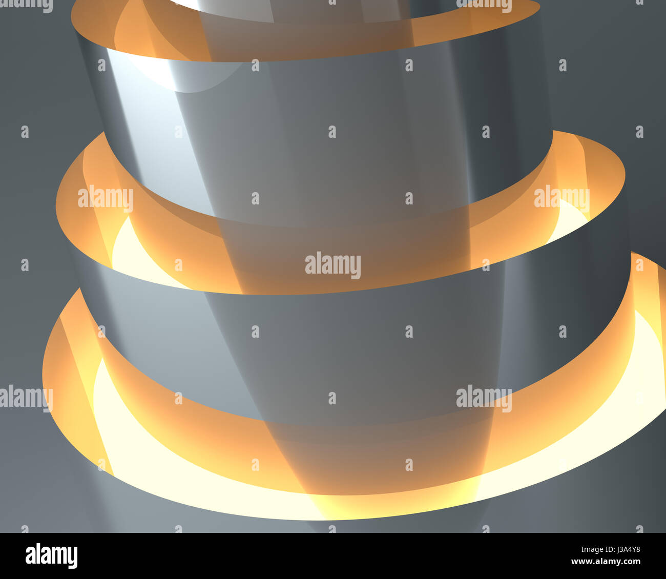 Abstrakte leere beleuchtete Licht Architekturobjekt, 3D-Rendering Stockfoto