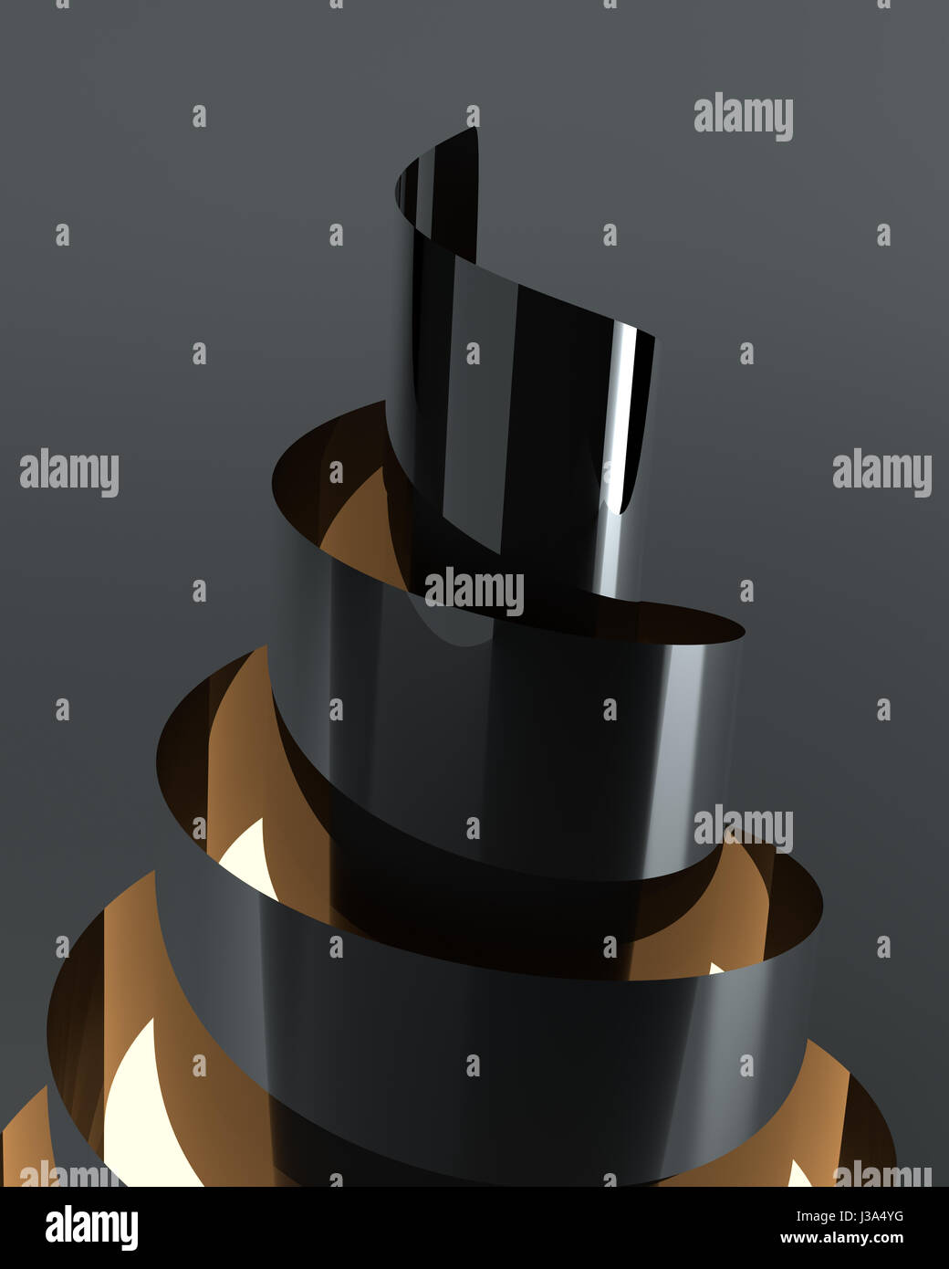 Abstrakte leere beleuchtete Licht Architekturobjekt, 3D-Rendering Stockfoto