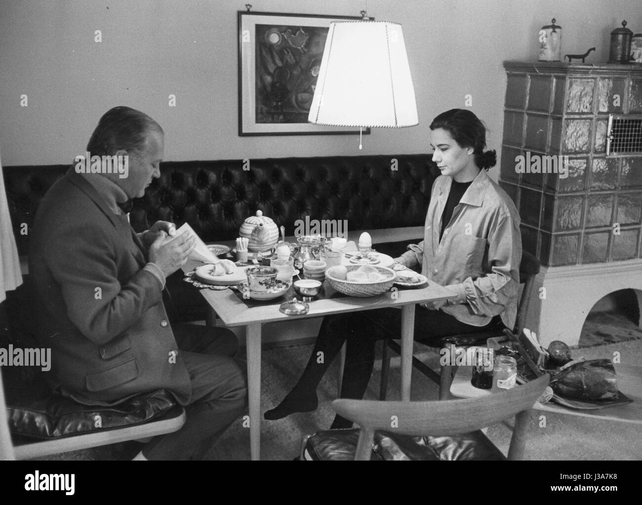 Curd Jürgens und Simone Bicheron, 1959 Stockfoto