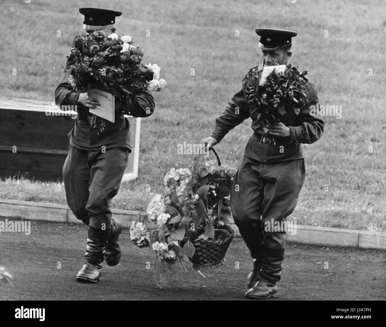 Rückzug der russischen Truppen aus Magdeburg, 1956 Stockfoto