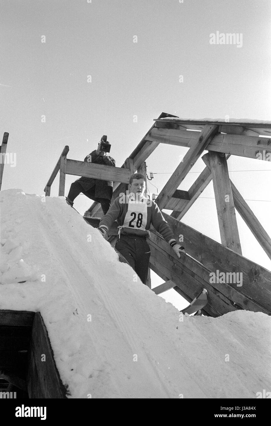 Vier-Schanzen-Tournee 1963/64: individuelle springen in Garmisch-Partenkirchen, 1964 Stockfoto