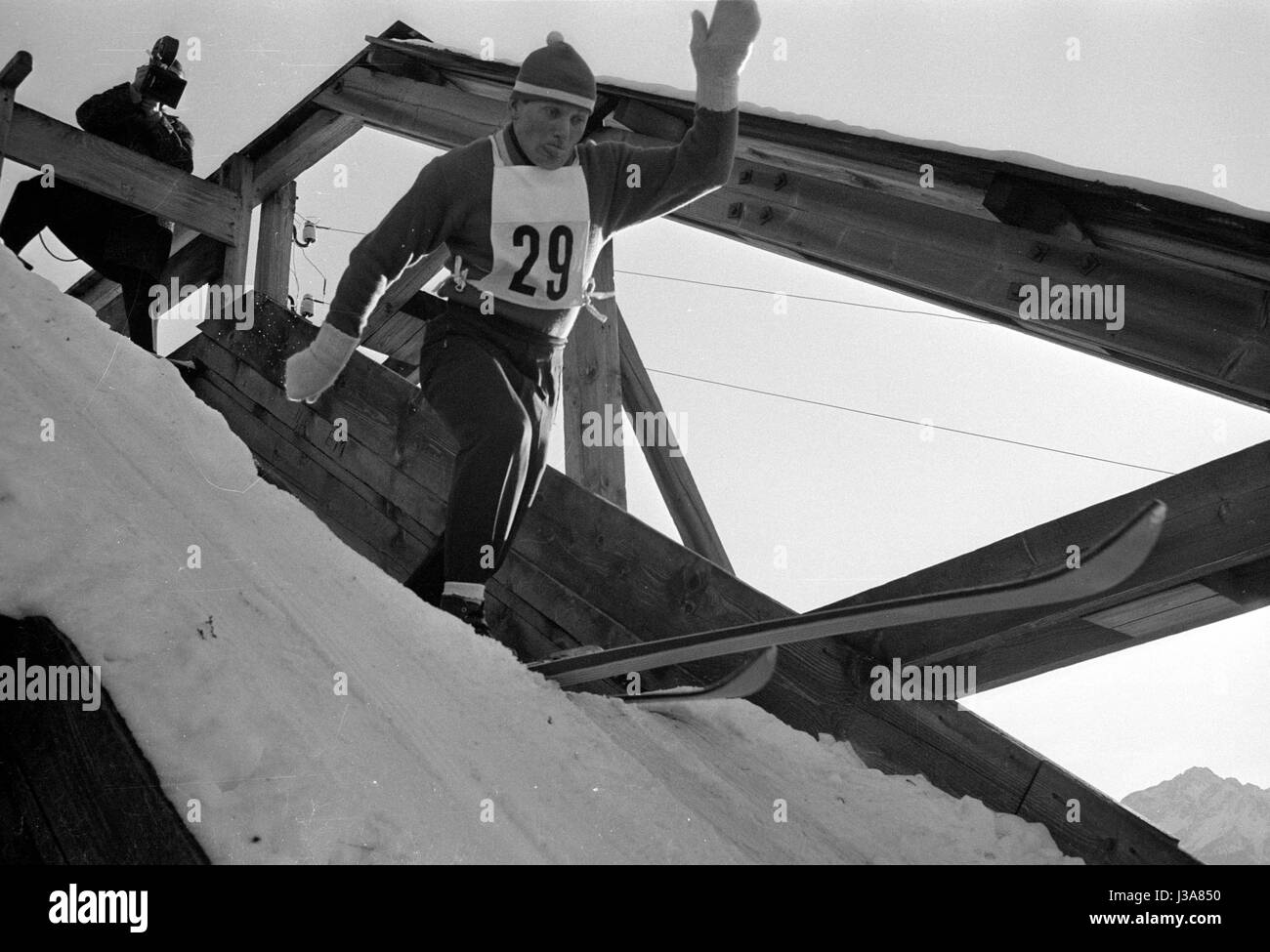 Vier-Schanzen-Tournee 1963/64: individuelle springen in Garmisch-Partenkirchen, 1964 Stockfoto