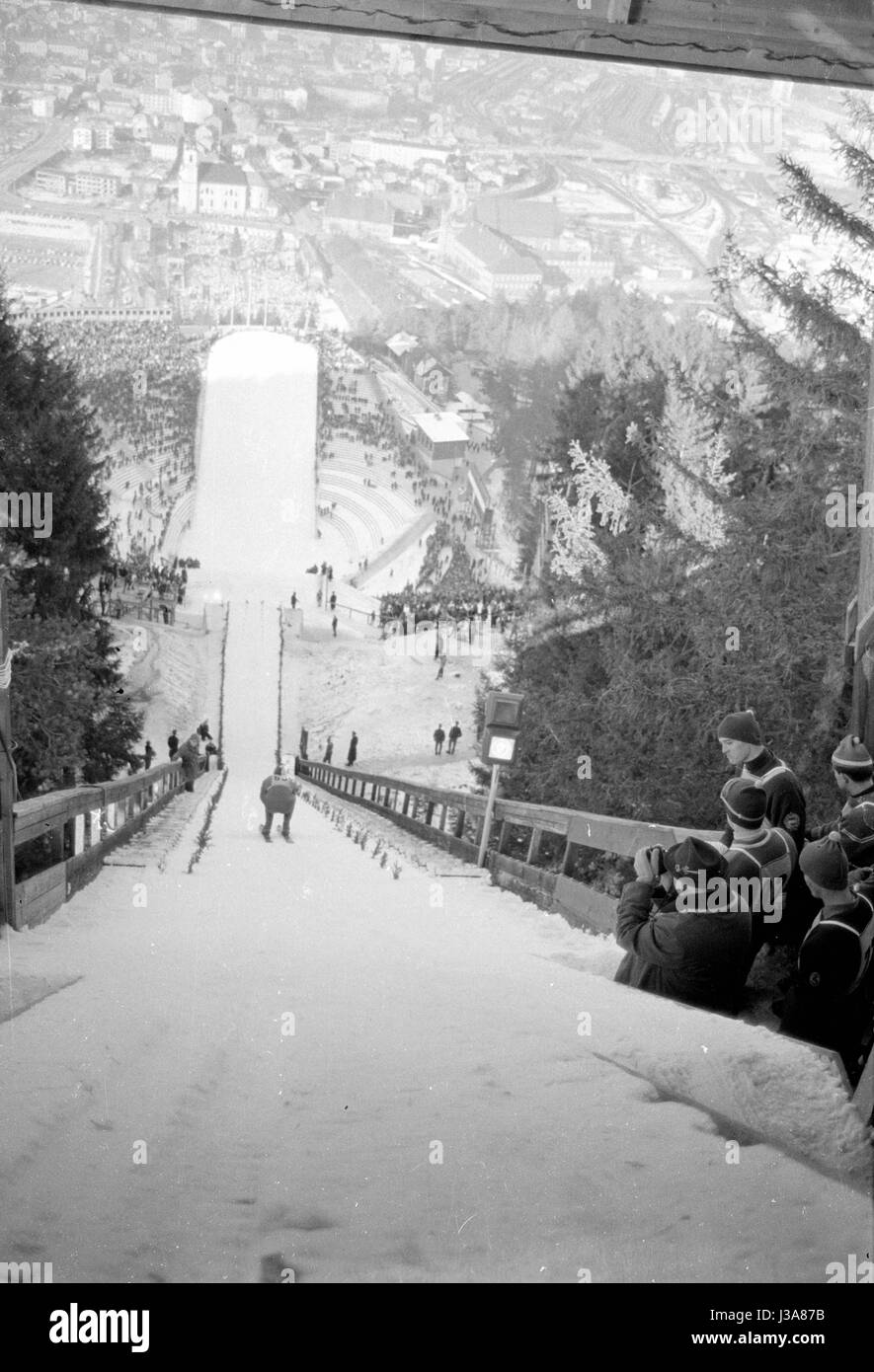 Vier-Schanzen-Tournee 1963/64: individuelle springen in Innsbruck 1964 Stockfoto