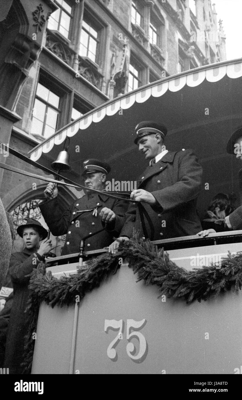 Das 75. Jubiläum der Straßenbahn München, 1953 Stockfoto