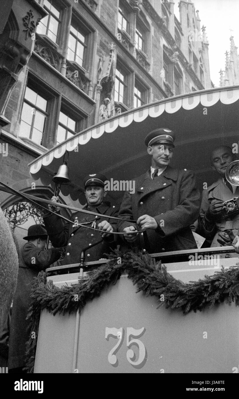 Das 75. Jubiläum der Straßenbahn München, 1954 Stockfoto