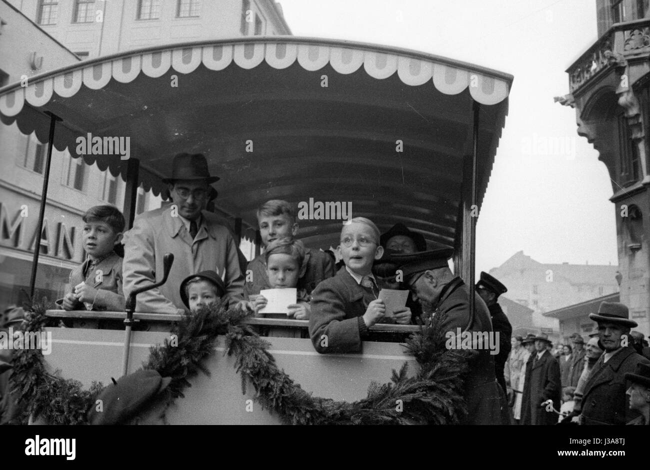 Das 75. Jubiläum der Straßenbahn München, 1958 Stockfoto