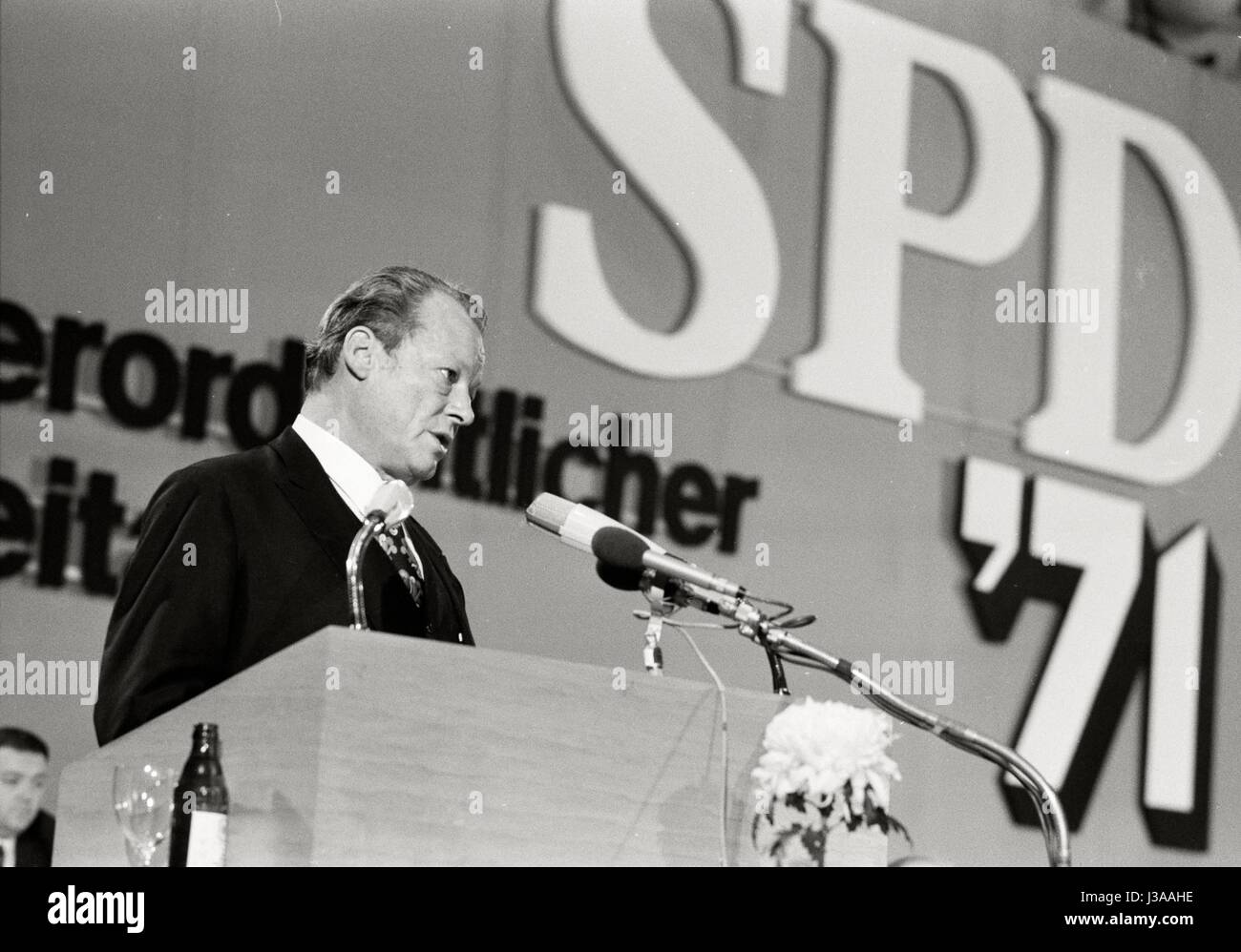 Willy Brandt auf dem SPD-Parteitag in Bonn, 1971 Stockfoto